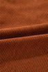 Colorblock Curved Hem Corduroy Shacket with Pocket